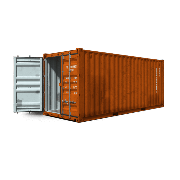 20ft dry container used bright orange